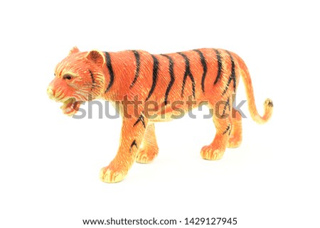 
toy tiger isolated on white background
