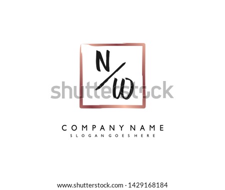 initials letter NW handwriting logo vector template