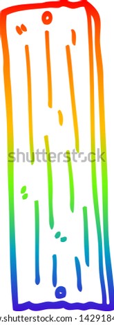 rainbow gradient line drawing of a cartoon plank