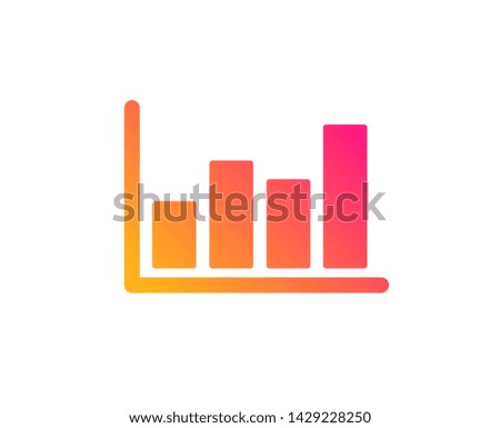 Histogram Column chart icon. Financial graph sign. Stock exchange symbol. Business investment. Classic flat style. Gradient report diagram icon. Vector