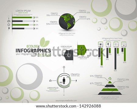 Ecology infographics design. Vector. can be used for workflow layout, diagram, number options, web design.