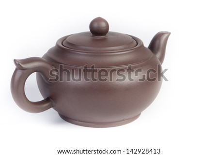 Chinese teapot on white background