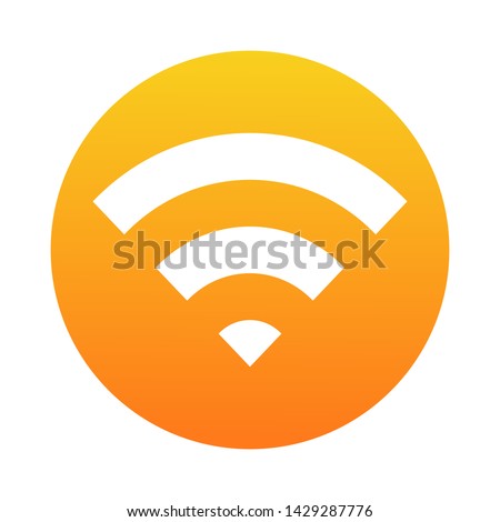 wifi icon network sign on Orange circle. vector illustration.