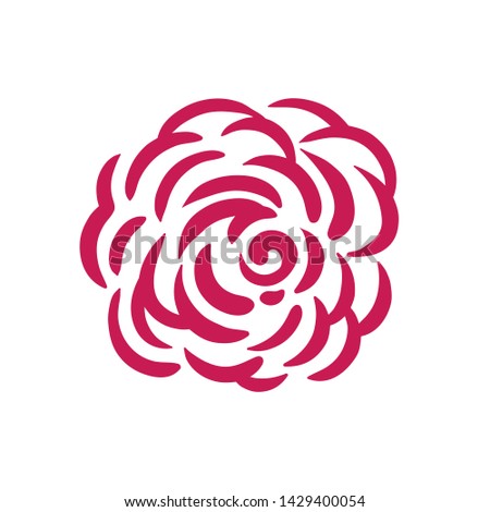 Vector rose symbol illustration on white background