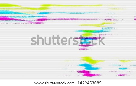 Abstract glitch digital color pixel noise. Background of the damaged error television image. Vector illustration.