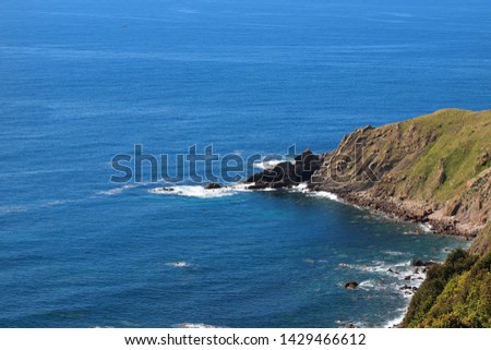 View over Atlantic ocean coast, the Basque Country. Summer day - Image