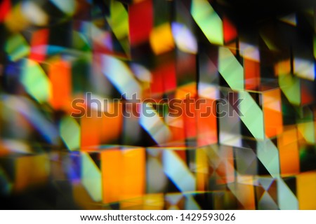 abstract geometric shapes in the refraction of a glass prism