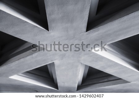 Abstract architecture background photo, inner concrete ceiling decorative structure
