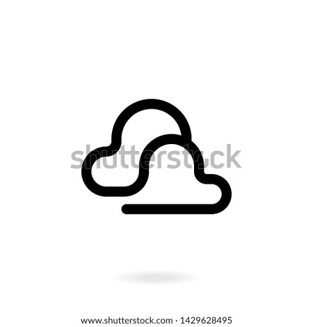 Cloud outline icon. Vector illustration logo design template. Editable stroke.