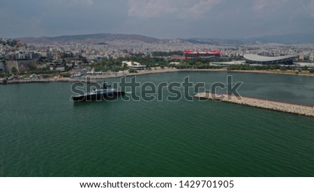 Aerial photo of famous urban area of Faliro, Athens riviera, Attica, Greece
