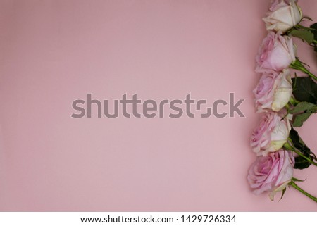 Light pink desktop flat photo for a blog header or a post on social networks