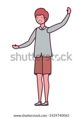 young man in white background avatar character