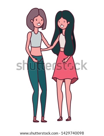 young women in white background avatar character