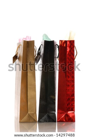 shopping bags against white background