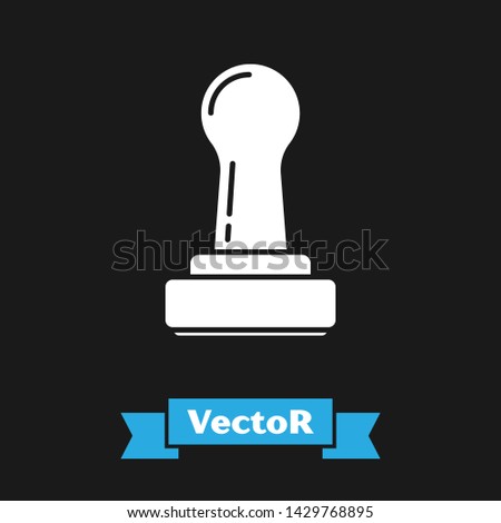 White Stamp icon isolated on black background.  Vector Illustration