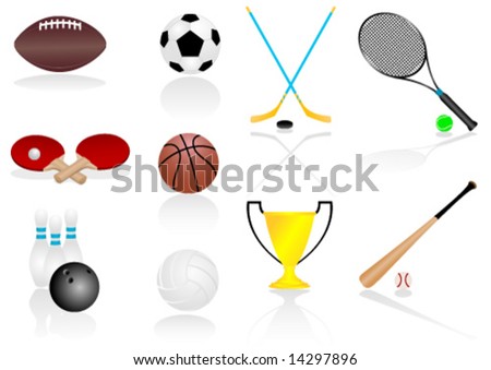 Set of various, detailed sport elements