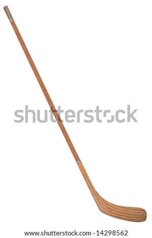 wood Hockey stick isolated over white Royalty-Free Stock Photo #14298562