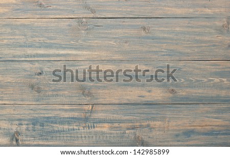 High resolution wood texture background with blue stripes aging. 