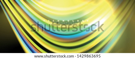 Fluid color swirls on black. Modern background with trendy design. Vector rainbow style