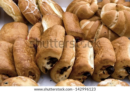 Fresh homemade pastries for sale at local farmers market