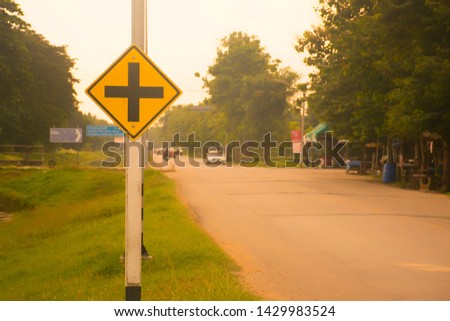 Traffic alerts.traffic sign on the road.