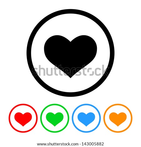 Heart Icon Vector with Four Color Variations Royalty-Free Stock Photo #143005882