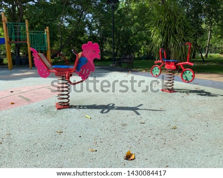 Cartoon character rocking horse for children Pink Chicken Rocking Horse Exercise machine for young children in the health garden