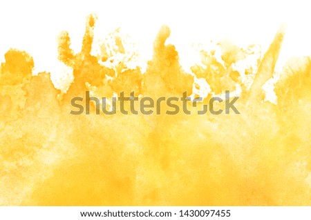 Abstract Yellow Hand Painted Watercolor Background