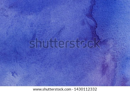 Abstract Blue Hand Painted Watercolor Background