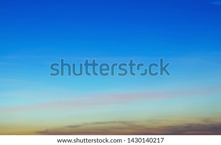 Soft and blurry, twilight, evening sky, beautiful light before sunset, background and copy space