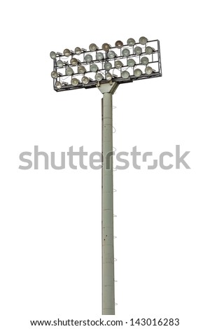 Stadium lights, isolated on white background Royalty-Free Stock Photo #143016283