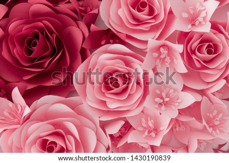 Red and pink roses, flower bright background. Decoration for design