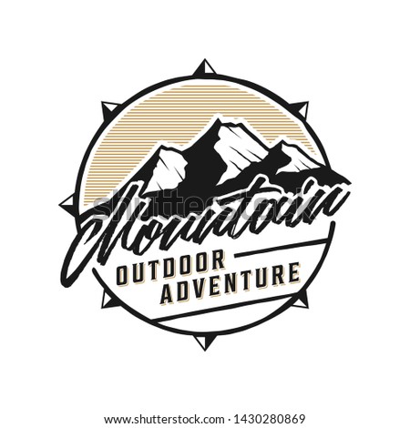 Vintage logo for outdoor with mountain elements
