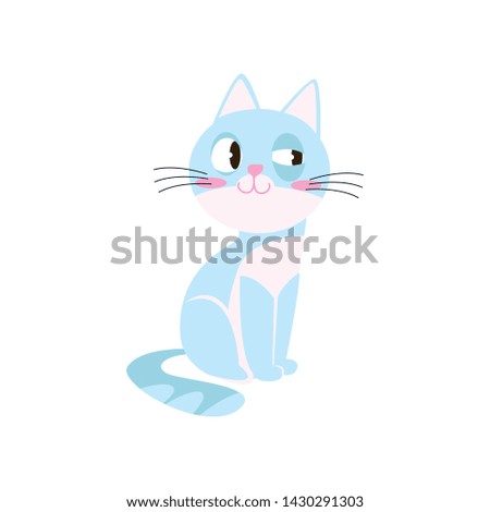 Cute blue color cat is looking for fresh food