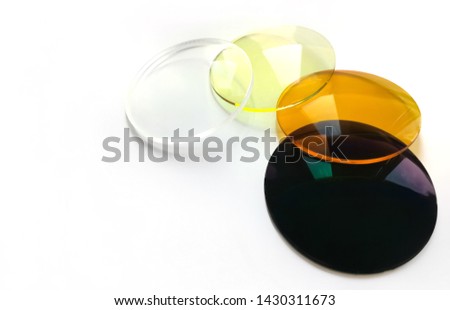 Special medical filters for spectacle vision correction.  spectacle lenses. For driving. Royalty-Free Stock Photo #1430311673