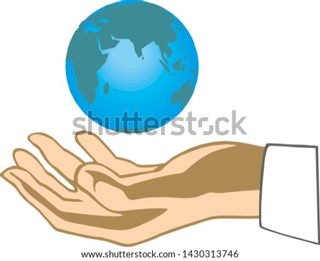 Hand hold globe icon vector