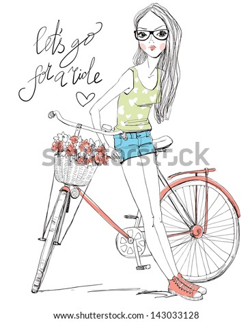 girl with bike