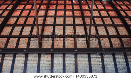Wooden bamboo rooftop or ceiling which can used for an ornate panoramic background 