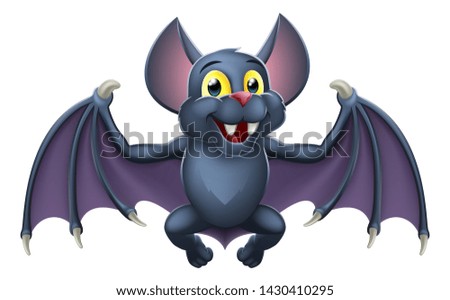 A cute Halloween vampire bat animal cartoon character 