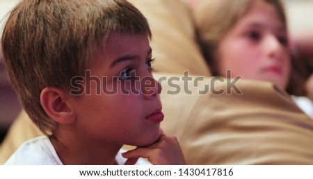 Real life kids reaction watching movie in the evening