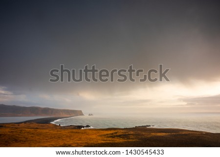 Iceland landscape in autumn waterfalls sea iceberg diamond beach black 