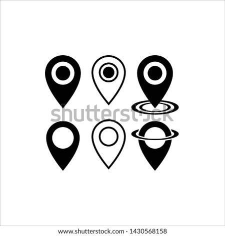 Set of Pin Location vector, Location pin icon vector on white background. Map Point Icon,