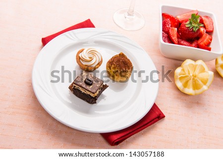 Italian pastries and strawberries