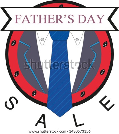 Happy Father's Day, Sale Banner Design Vector illustration