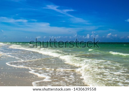 Cuba beach with ocean waves