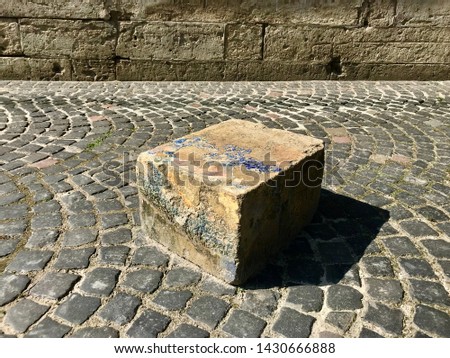 Old stone walls gothic style obsolete paints spilled wonderful abstract pastel grey tones large opened lan bricks wall paint spilled different alternative perspective angles close-up buy stone wall. 