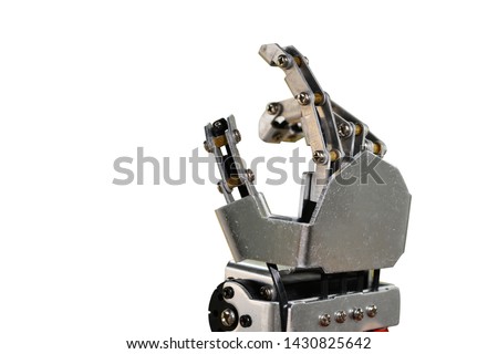  Robotic hand isolated on white with clipping path.
