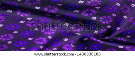 silk fabric is dark blue with blue and green colors, thick fabric, double-sided based on triacetate fibers. Texture, Background, Pattern, Decor, Modern, Textile, Art, Design,
