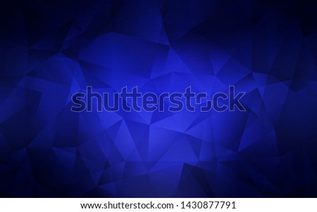 Dark BLUE vector shining triangular backdrop. Colorful illustration in polygonal style with gradient. A new texture for your web site.