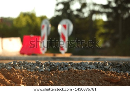 Construction  road  concrete . Gravel layer
